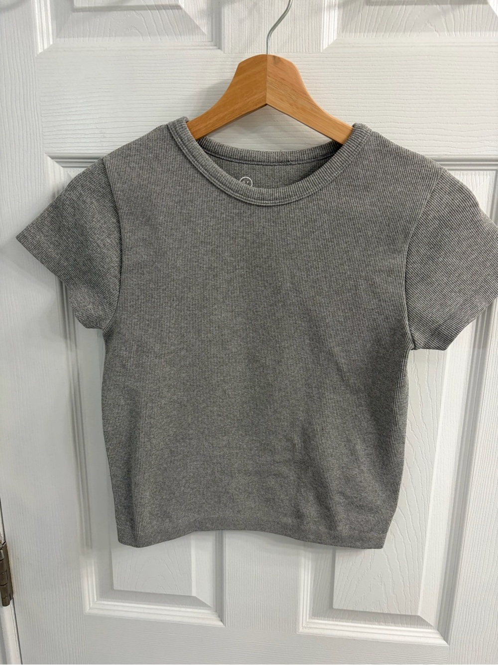 Gilly Hicks Heather Gray Ribbed Crew Neck Tee